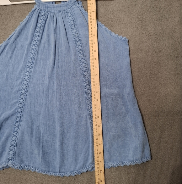 Blanco by Nature Ella Embroidered Halter Top Blue 100% Cotton Size Small - Picture 4 of 12